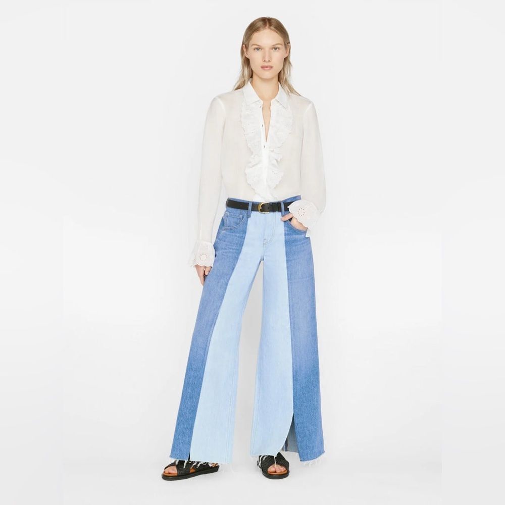 Frame Denim Wide-Leg Split Hem Jeans in Split Personality 28 NWOT